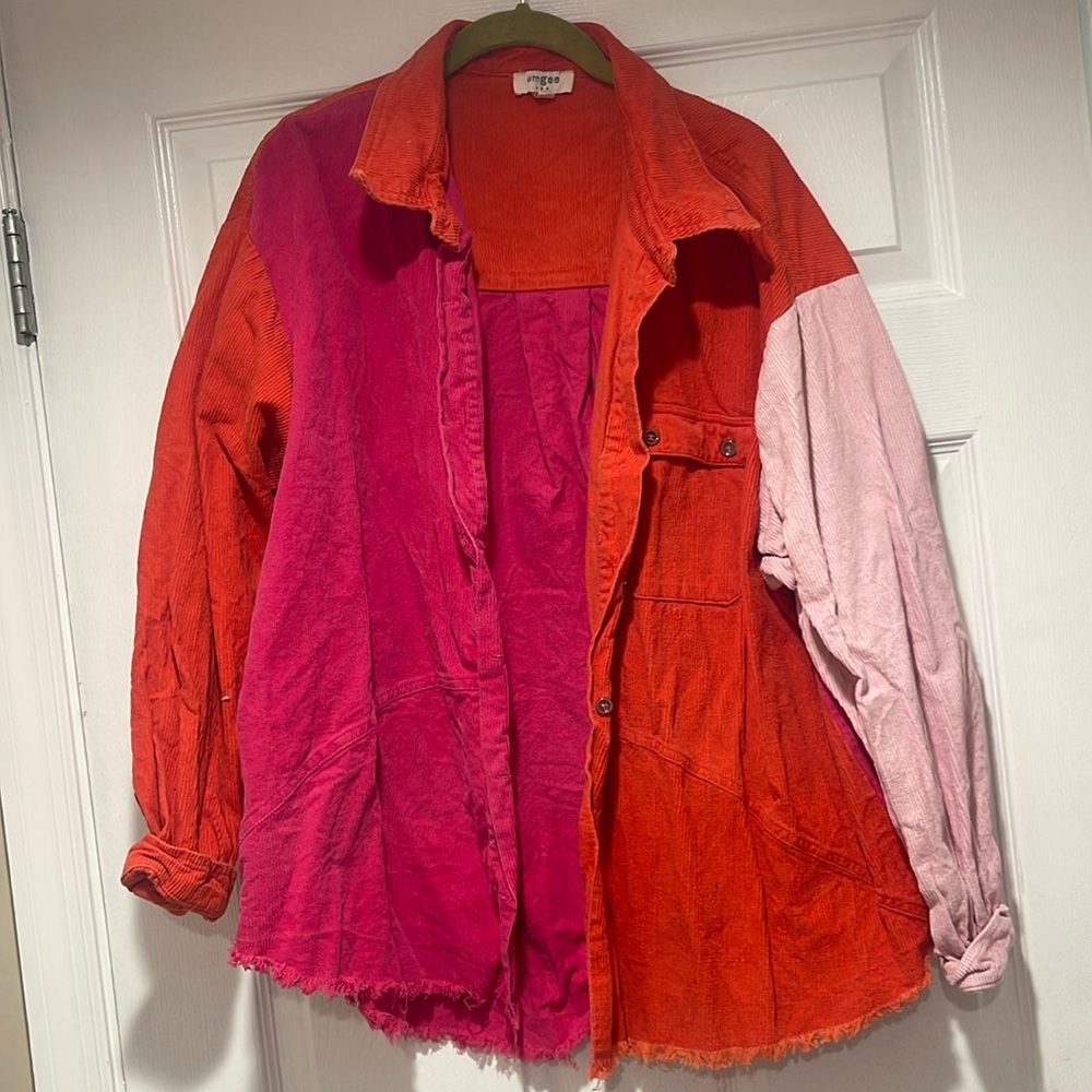 Umgee Colorblock Corduroy Jacket
